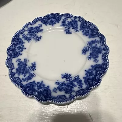 Flow Blue & White Salad Plate OSBORNE Pattern Antique W.H. GRINDLEY 6 3/4” Exc • $12.99