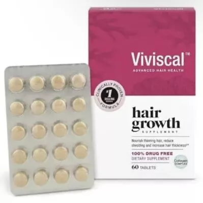 VIVISCAL ADVANCED HAIR GROWTH SUPPLEMENT - 60 Count EXP: 06/26- NEW SEALED • $35.49