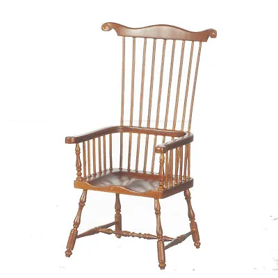 JBM  Dollhouse Miniature Country Style Windsor Armchair In Walnut • $85.94