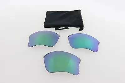 Authentic Original Oakley Flak Jacket XLJ Green Iridium OEM Lenses Lens Set 3x • $49.90