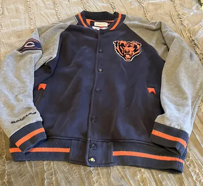 CHICAGO BEARS Football Mitchell & Ness Throwback Jacket XL Sweatshirt NFL Blue • $33.99