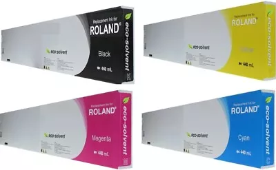 Full Set Compatible Eco Solvent 440ml Ink Cartridges For Roland Eco Sol Max 2 • $264.75