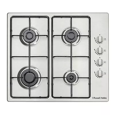 £109.99 • Buy Russell Hobbs Gas Hob RH60GH401SS 59cm  4-Burner Stainless Steel, Auto Ignition