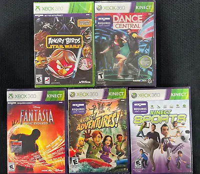 $29.99 • Buy Xbox 360 Kinect Game Bundle Kinect Adventures  Dance Fantasia Kinect Sport NEW