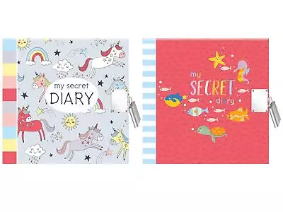 My Secret Diary Girls Hardback Secret Journal Padlock & Key Under Sea Unicorn • £3.84