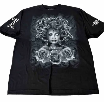 Medusa & Roses Graphic Tee - Black - Sizes L 2XL - Unique Graphic Design • $8.99