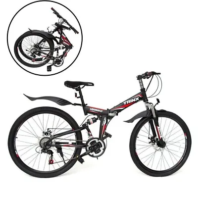 $269 • Buy 26  Folding Mountain Bicycle 21 Speed Shimano Foldable Bike Black Color