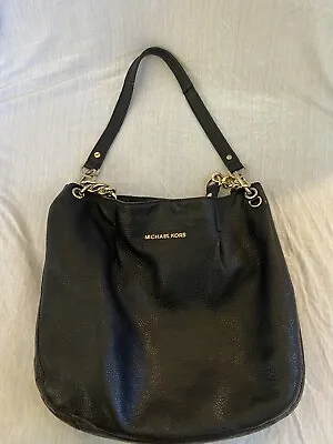 Michael Kors Fulton Boho L Black Leather Tote Bag/ Shoulder Bag • $40