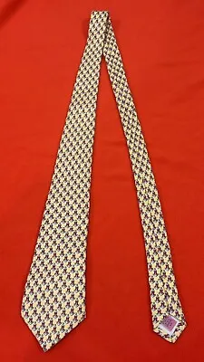 NWT Boys VINEYARD VINES Tie Yellow Anchor Ribbon Print Handmade In USA 100% Silk • $16.89