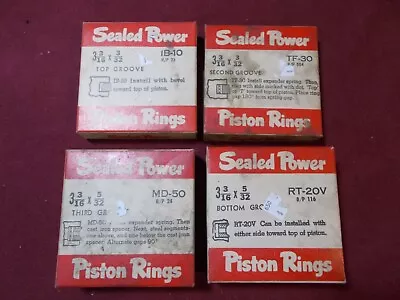 Antique Nos Sealed Power Piston Rings Md-50 Ib-10 Tf-30 Rt-20v Classic Vintage • $25