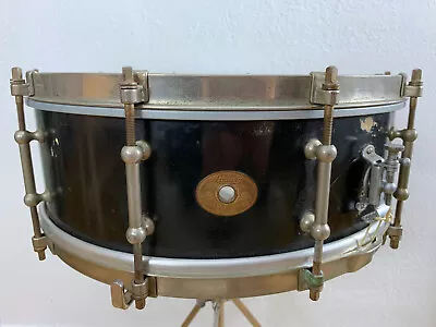 LUDWIG 20s Vtg 10-Lug SNARE DRUM Professional Nickel Black Ebonized 5x14 1-Ply • $850