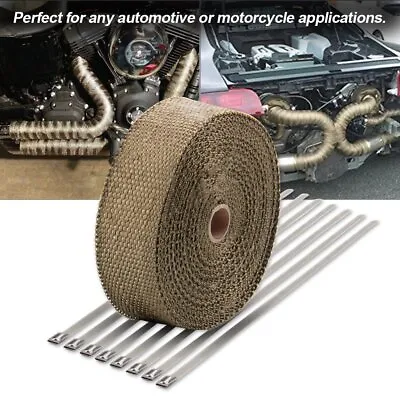 2  X 50' Titanium Exhaust Heat Manifold Wrap Roll Fiberglass Heat Shield Motor • $22.59