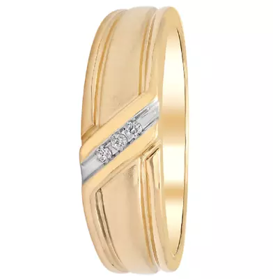 Brilliance Fine Jewelry R13415 Men's 10K Gold Wedding Band Ring With Diamond • $85