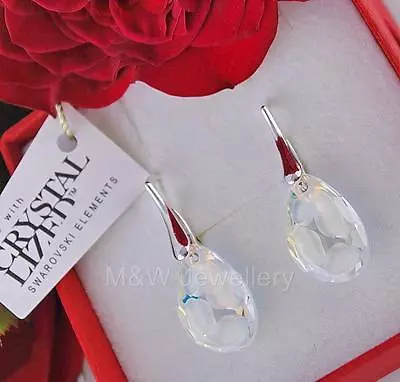 £15.99 • Buy  925 Silver Earrings Radiolarian Crystal Ab 18mm Crystals From Swarovski®