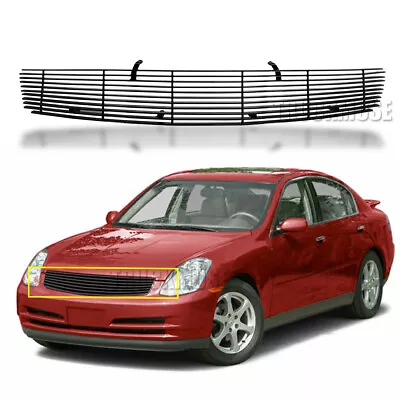 For 2003-2004 Infiniti G35 Sedan Front Black Billet Main Upper Grille Grill • $66.93