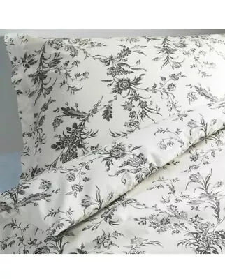 IKEA ALVINE KVIST Single Duvet Cover & Two Pillowcases White Grey Floral • £18