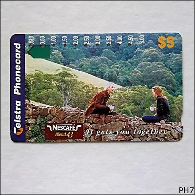 Telstra Nescafe Blend 43 On The Rock Wall A972262 1465 $5 Phonecard (PH7) • $4.99