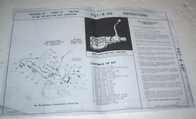 $6 • Buy HURST COMP  4 Speed FGT-4-66 Instructions 66- 68 Fairlane- Torino Comet Falcon  