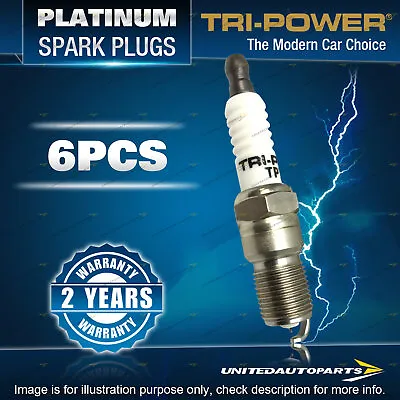 6 X Tri-Power Platinum Spark Plugs For Mitsubishi Magna 6 TE - TJ Ralliart • $43.65