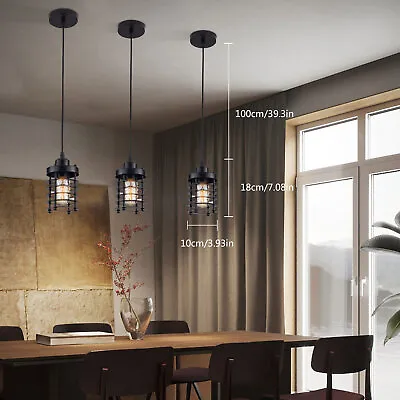 3PCS Kitchen Island Pendant Lamp Rustic Ceiling Hanging Light Farmhouse Fixture • $25.65