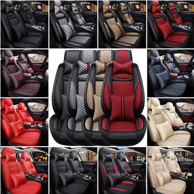 Universal Leather Full Set 5-Seats Car Seat Cover Protector Cushion Front & Rear • $69.97