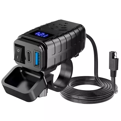 QC3.0 Motorcycle Dual USB Phone Super Fast PD Charger Adapter LED Waterproof • $12