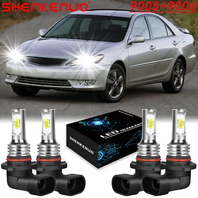 For Toyota Camry 2002 2003 2004-2006 4PCS 6000K High Low LED Headlight Bulbs • $25.03