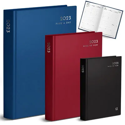 £4.49 • Buy 2023 Diary A4/A5/A6 Page A Day/Week To View Diary Hardback Case Bound Back Cover