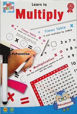 Learn To Multiply Educational Wipe Clean Times Tables Book Numbers Worksheet • £2.49