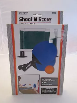 Franklin Sports Shoot N Score Mini Table Tennis 2 Paddles-Net-Ball-Posts & Bag • $5