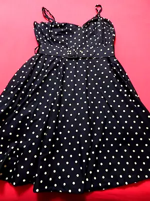 CiTY CHiC : Women's Navy Polka Dot Belt Summer Dress : Size 22 [XL] : GoRGeOUS • $40