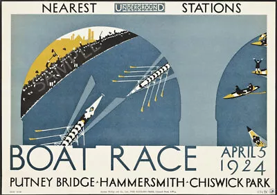 Vintage London Underground Poster 1924 Boat Race Oxford Cambridge Print A3 A4 • £5.99