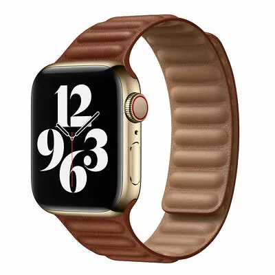 $17.99 • Buy For Apple Watch Leather Link Band Strap IWatch Series 7 6 5 4 3 SE 40 44 41 45mm