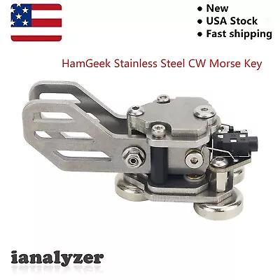 HamGeek Stainless Steel CW Morse Key Paddle Magnetic Base USA STOCK • $42.70