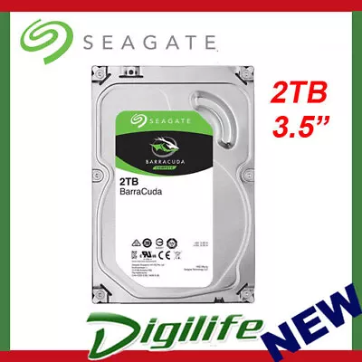 Seagate BarraCuda 2TB 3.5  SATA Internal Desktop Hard Drive HDD 7200RPM 64MB • $112