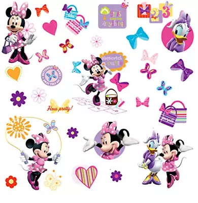 MINNIE MOUSE BOWTIQUE Wall Decals 33 New Girls Bedroom Peel And Stick Stickers • $15.99