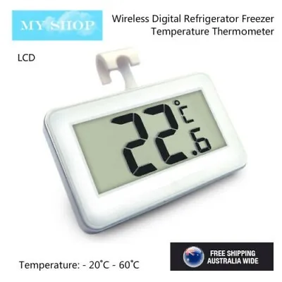 $9.95 • Buy Digital Fridge / Freezer Thermometer Temperature Waterproof LCD & Hanging Hook