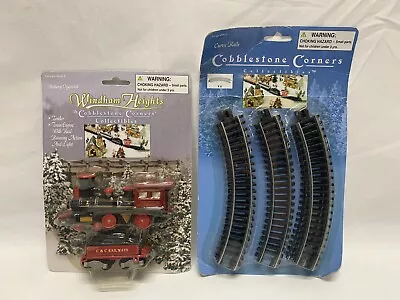 Cobblestone Corners Train Engine Tender & Rails - Real Running Action & Light • $19.99