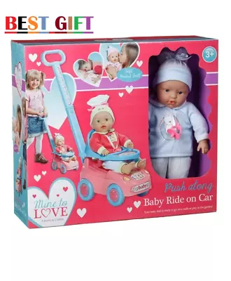 Cute Little Bundles Baby Doll Ride On Car Push Along Baby Toddler Toy For Girls • £39.99