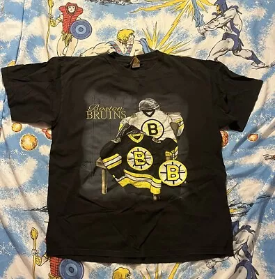 Vintage Boston Bruins Nutmeg Mills NHL 90s T-shirt  XL Cam Neely Hockey EUC Fade • $40