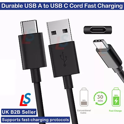 USB A To USB Type C 3.1 Fast Data Charger Charging Cable Lead For LG G5 G6 V20 • £2.98