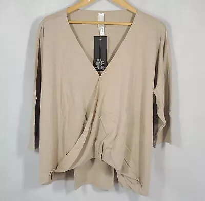 Marla Wynne Women's Sz 1X Long Sleeve Top Natural Beige Tan NWT • $24.98