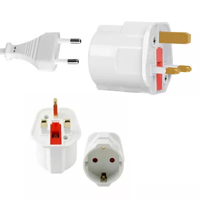 European Euro EU 2 Pin To UK 3 Pin Plug Adaptor Travel Adapter Converter Sh • $5.99