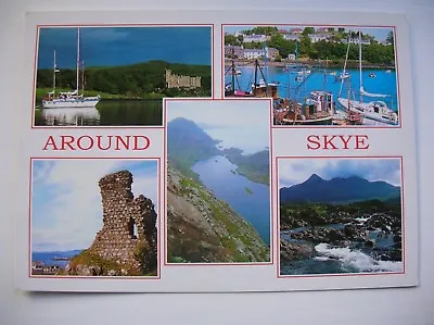 Skye Postcard - Portree Dunvegan Cuillins Castle Moil Etc. (J Arthur Dixon) • £2.79