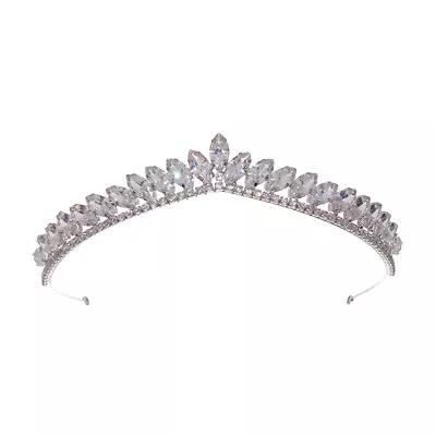 Rhinestone Crown Princess Tiara Headband Metal Headbands For Women Girl • £8.98