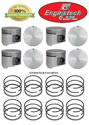 Chrysler Dodge Mopar 440 Pistons (8) Enginetech With Rings 72 - 80 030 040 060 • $467.14