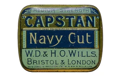Rare 1930s English “Capstan Navy Cut  Litho Hinged Tobacco Tin V  Good Cond • $61.50