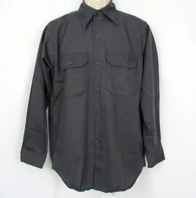VINTAGE Troutman Work Shirt Mens 15.5 Large 42  Chest Gray Pockets Button Up • $13.99