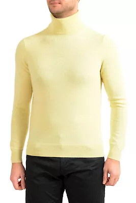 Malo Optimum Men's Yellow 100% Cashmere Turtleneck Pullover Sweater • $229.99