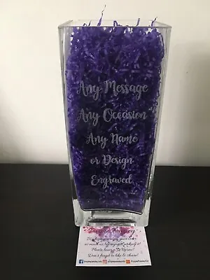 Personalised Engraved Glass Vase LARGE 18th 21st 50th 40th 60th... BIRTHDAY/GIFT • £24.95